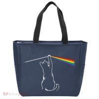 Cat Prism Rainbow Light Funny Physics Science Spectral Cat Tote Bag thumb 0