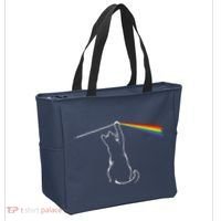 Cat Prism Rainbow Light Funny Physics Science Spectral Cat Tote Bag thumb 2