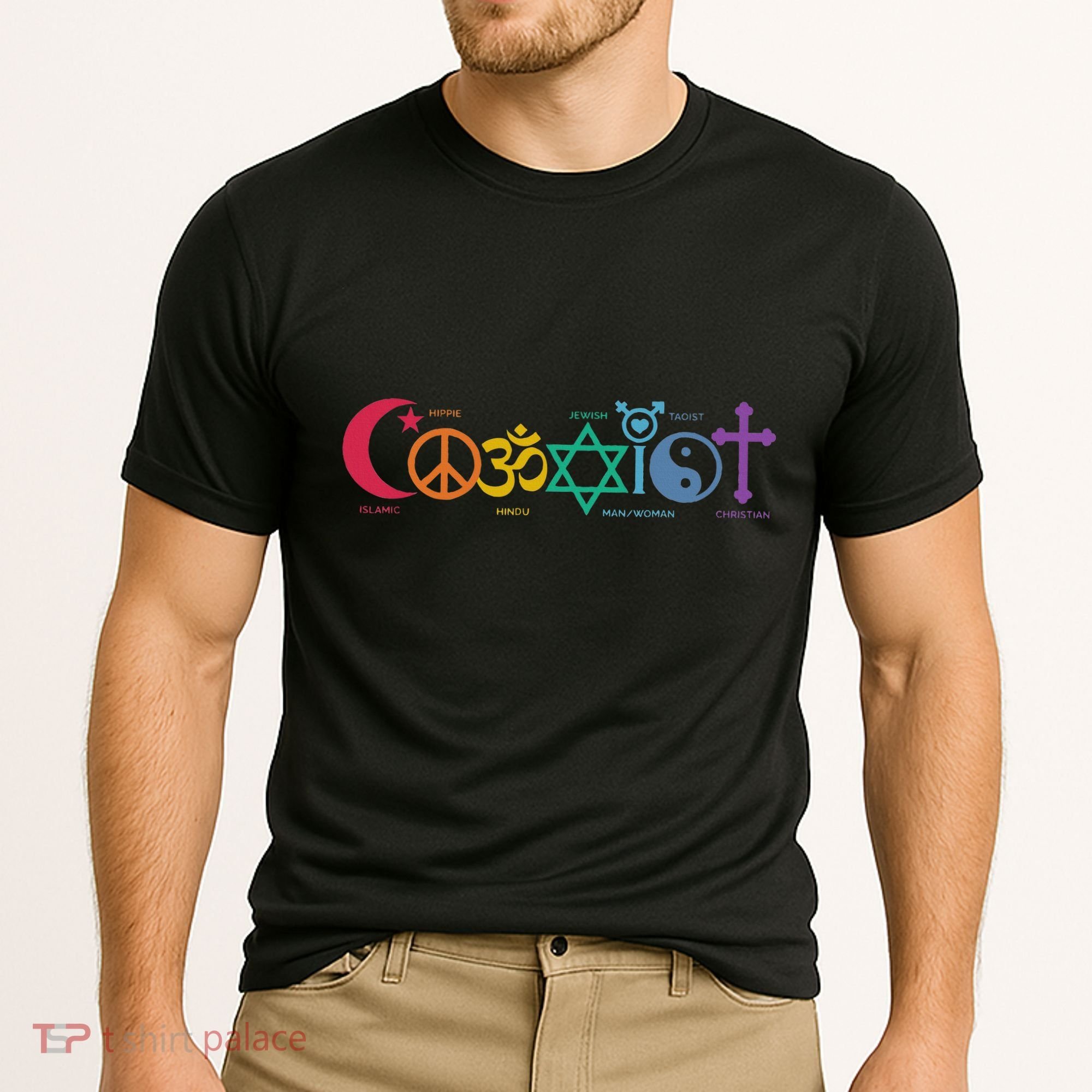 Coexist Peace Religion Equality Rights Humanity Spirituality Cooling Performance Crew T-Shirt