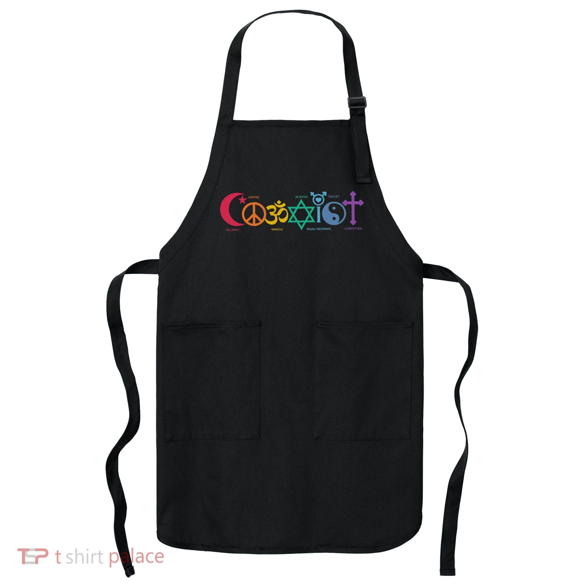 Coexist Peace Religion Equality Rights Humanity Spirituality Apron