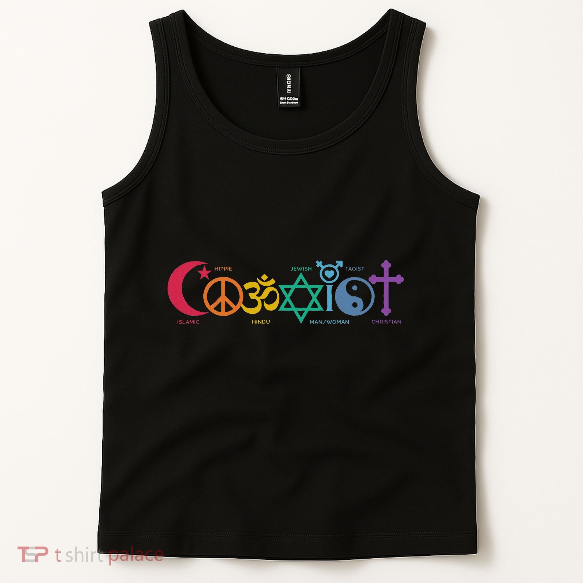 Coexist Peace Religion Equality Rights Humanity Spirituality Tank Top