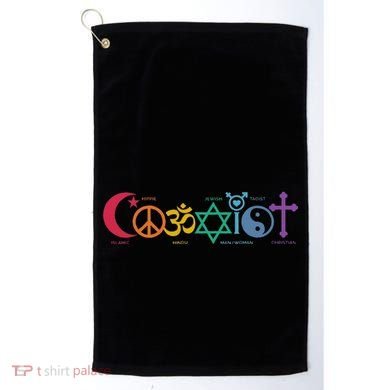 Coexist Peace Religion Equality Rights Humanity Spirituality Golf Towel