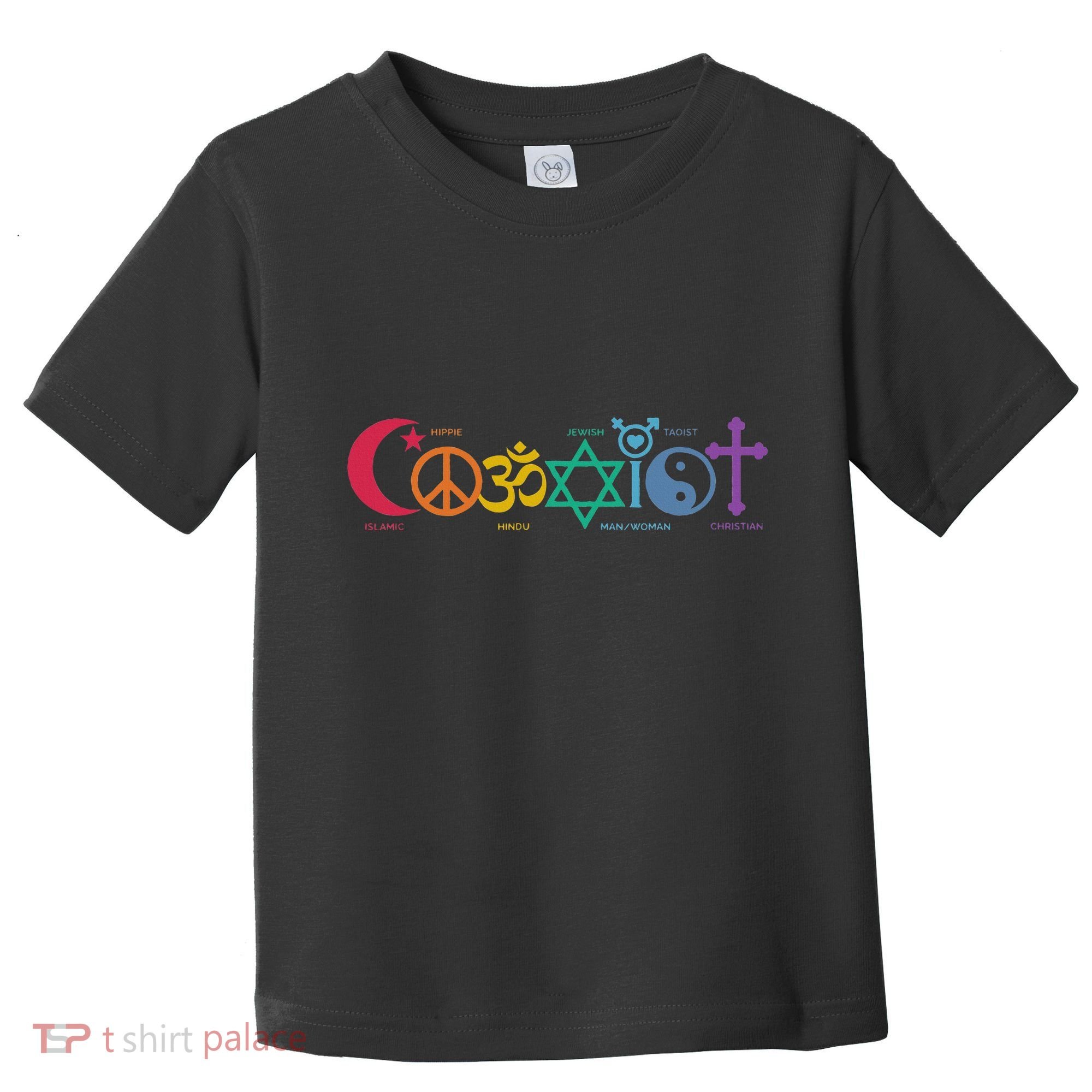 Coexist Peace Religion Equality Rights Humanity Spirituality Toddler T-Shirt