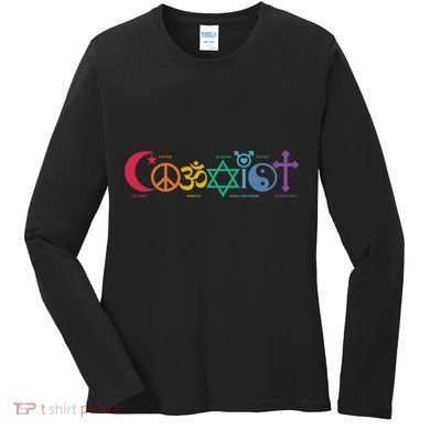 Coexist Peace Religion Equality Rights Humanity Spirituality Women's Long Sleeve Shirt