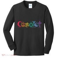 Coexist Peace Religion Equality Rights Humanity Spirituality Kids Long Sleeve Shirt thumb 0