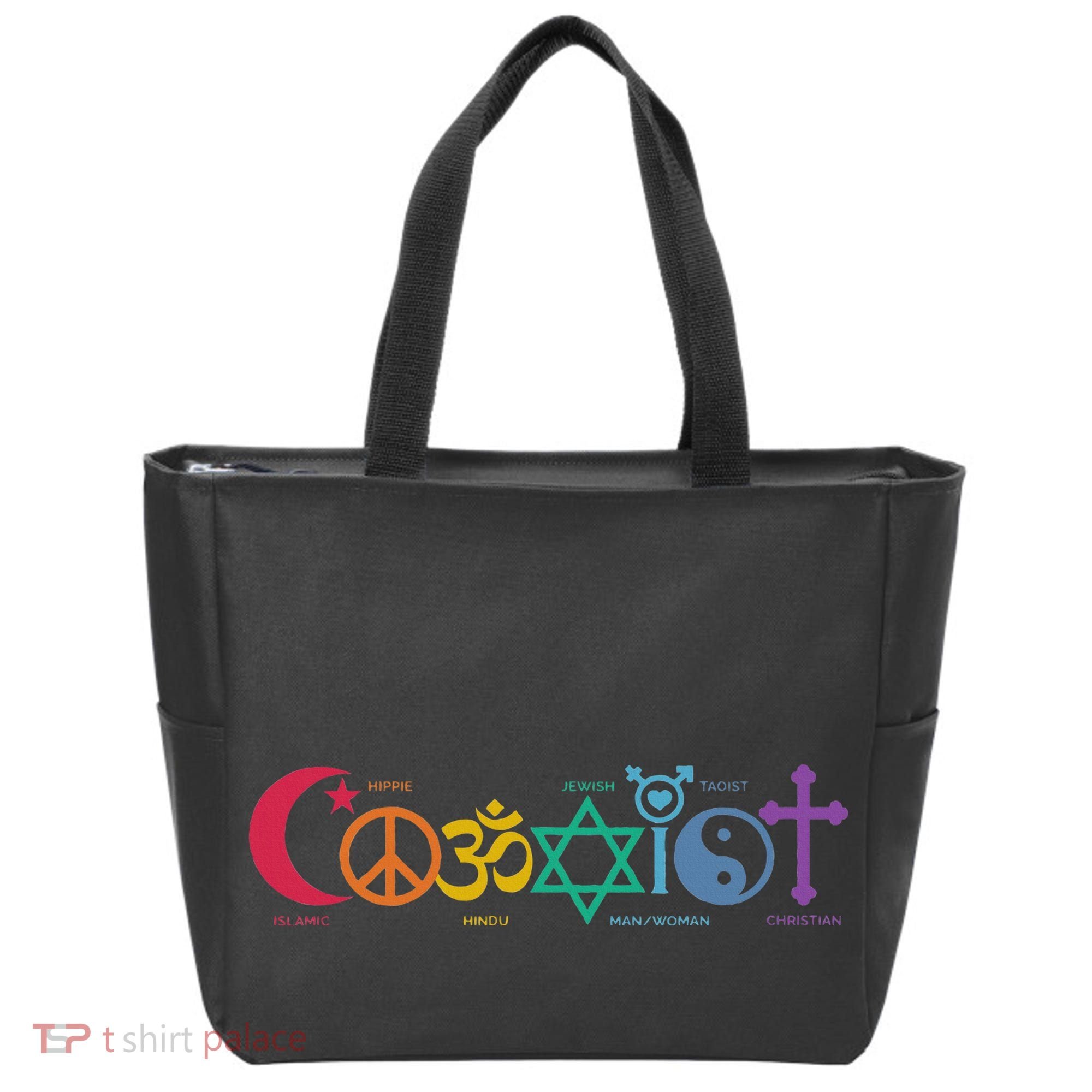 Coexist Peace Religion Equality Rights Humanity Spirituality Tote Bag