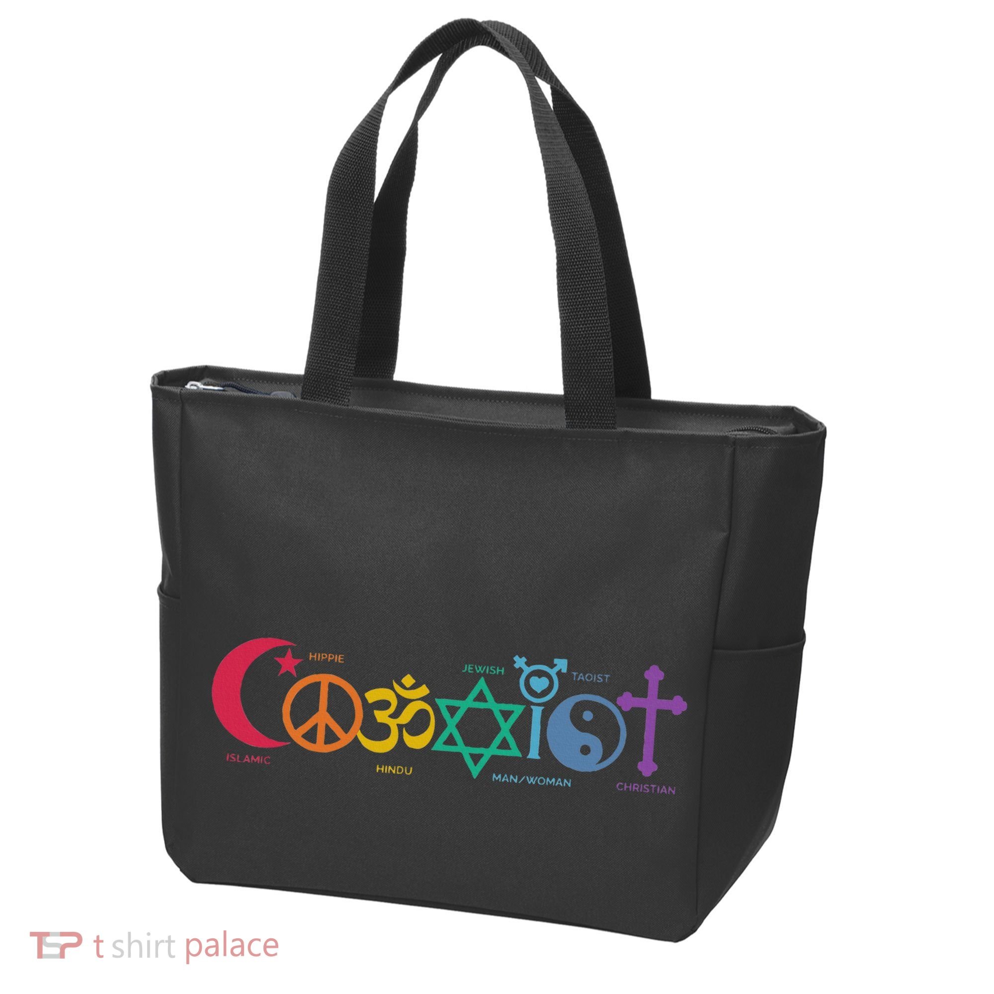 Coexist Peace Religion Equality Rights Humanity Spirituality Tote Bag