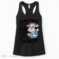 Cow Poop Saying Sarcastic Farm Animal Sassy Farmer Women's Tank Top thumb 0