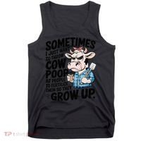 Cow Poop Saying Sarcastic Farm Animal Sassy Farmer Tank Top thumb 0