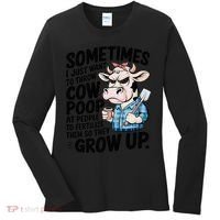 Cow Poop Saying Sarcastic Farm Animal Sassy Farmer Women's Long Sleeve Shirt thumb 0