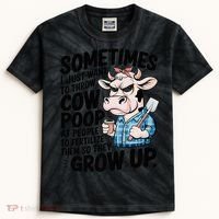 Cow Poop Saying Sarcastic Farm Animal Sassy Farmer Kids Tie-Dye T-Shirt thumb 0