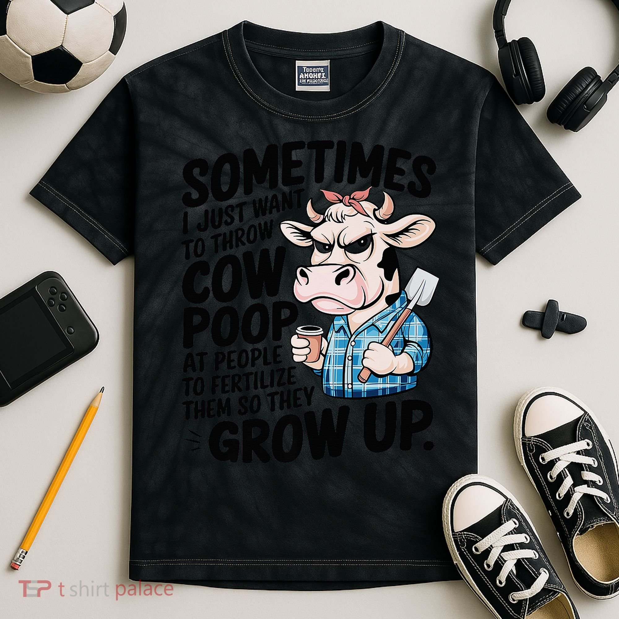 Cow Poop Saying Sarcastic Farm Animal Sassy Farmer Kids Tie-Dye T-Shirt