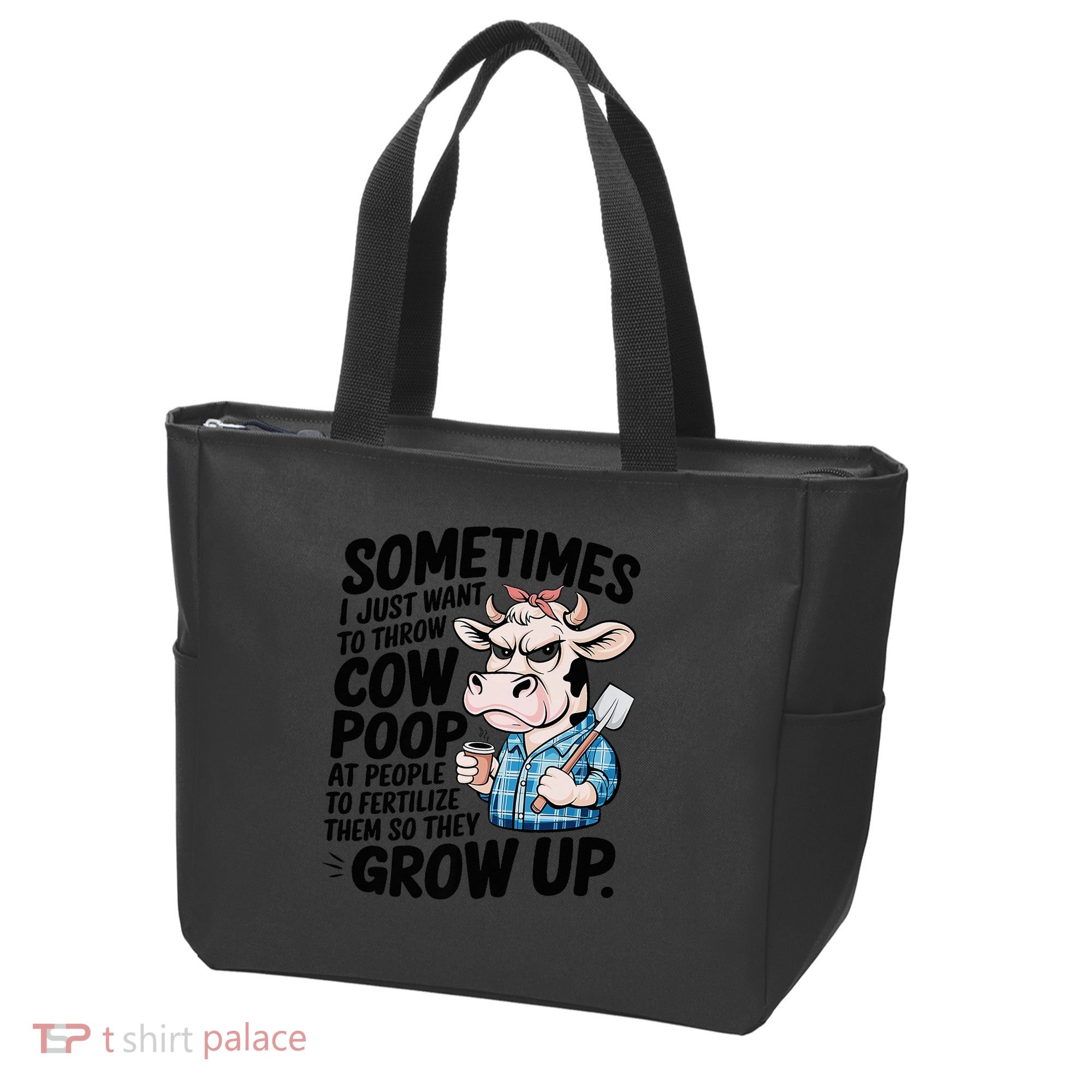 Cow Poop Saying Sarcastic Farm Animal Sassy Farmer Tote Bag