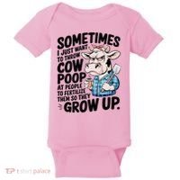 Cow Poop Saying Sarcastic Farm Animal Sassy Farmer Baby Bodysuit thumb 0