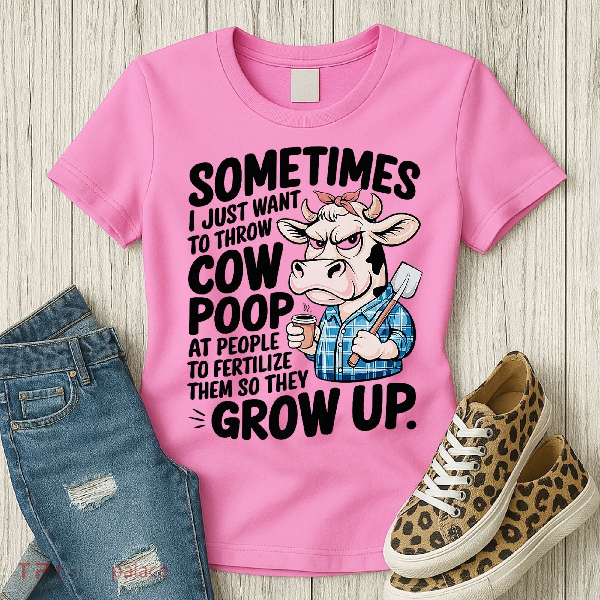 Cow Poop Saying Sarcastic Farm Animal Sassy Farmer Women's T-Shirt
