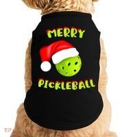 Christmas Pickleball Santa Hat Pickleball Player Winter Dink Doggie Tank thumb 0