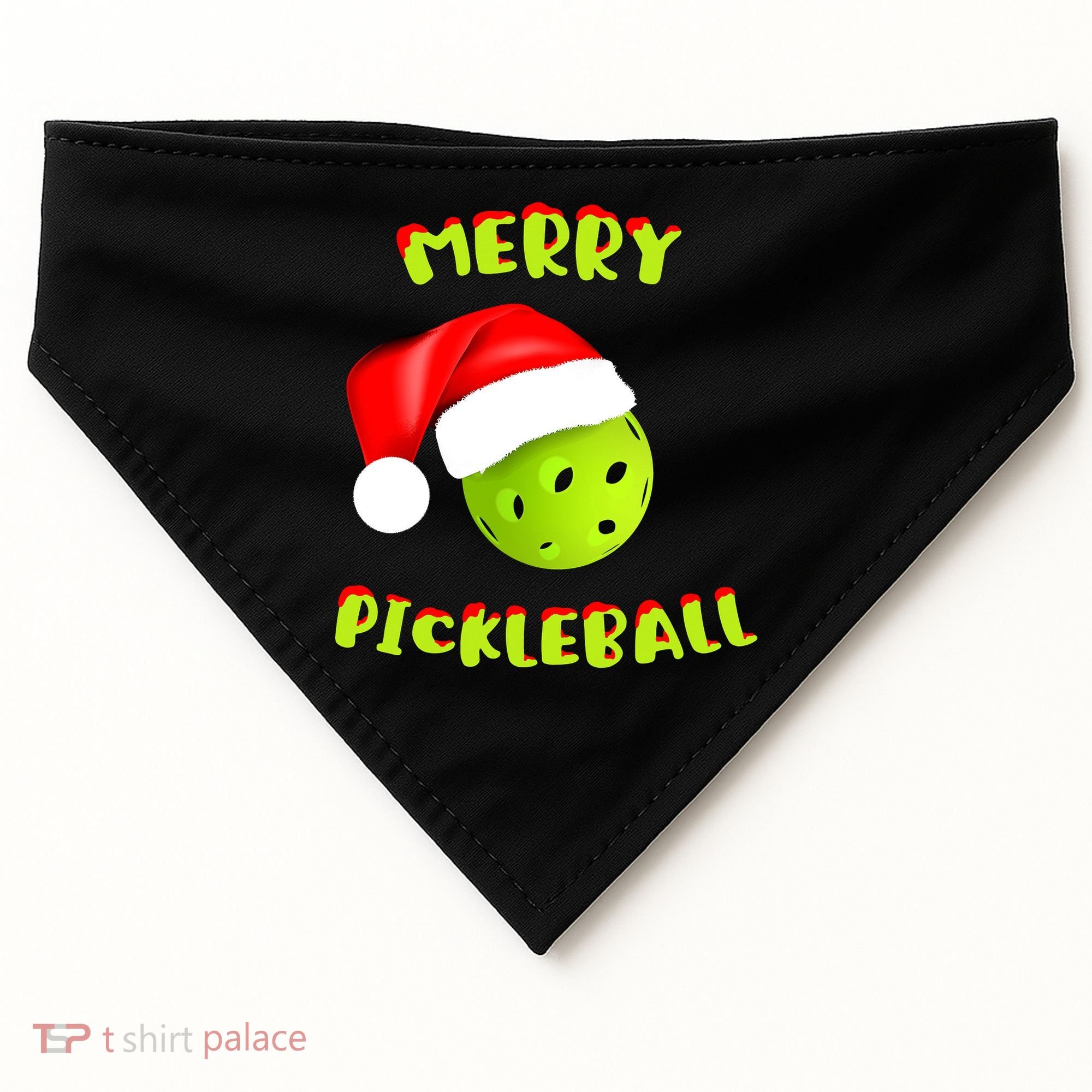 Christmas Pickleball Santa Hat Pickleball Player Winter Dink USA-Made Doggie Bandana