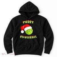 Christmas Pickleball Santa Hat Pickleball Player Winter Dink Hoodie thumb 0