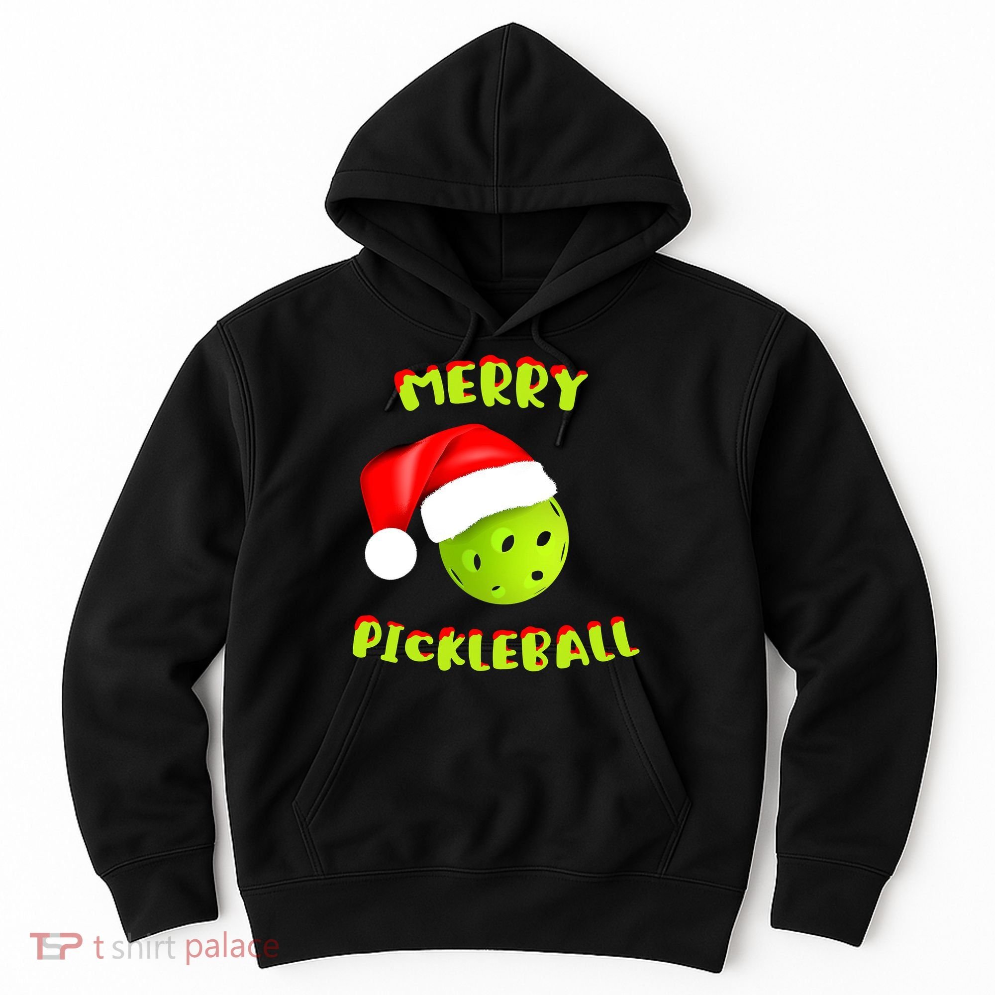Christmas Pickleball Santa Hat Pickleball Player Winter Dink Hoodie