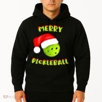 Christmas Pickleball Santa Hat Pickleball Player Winter Dink Hoodie thumb 2