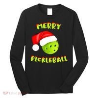 Christmas Pickleball Santa Hat Pickleball Player Winter Dink Long Sleeve Shirt thumb 0