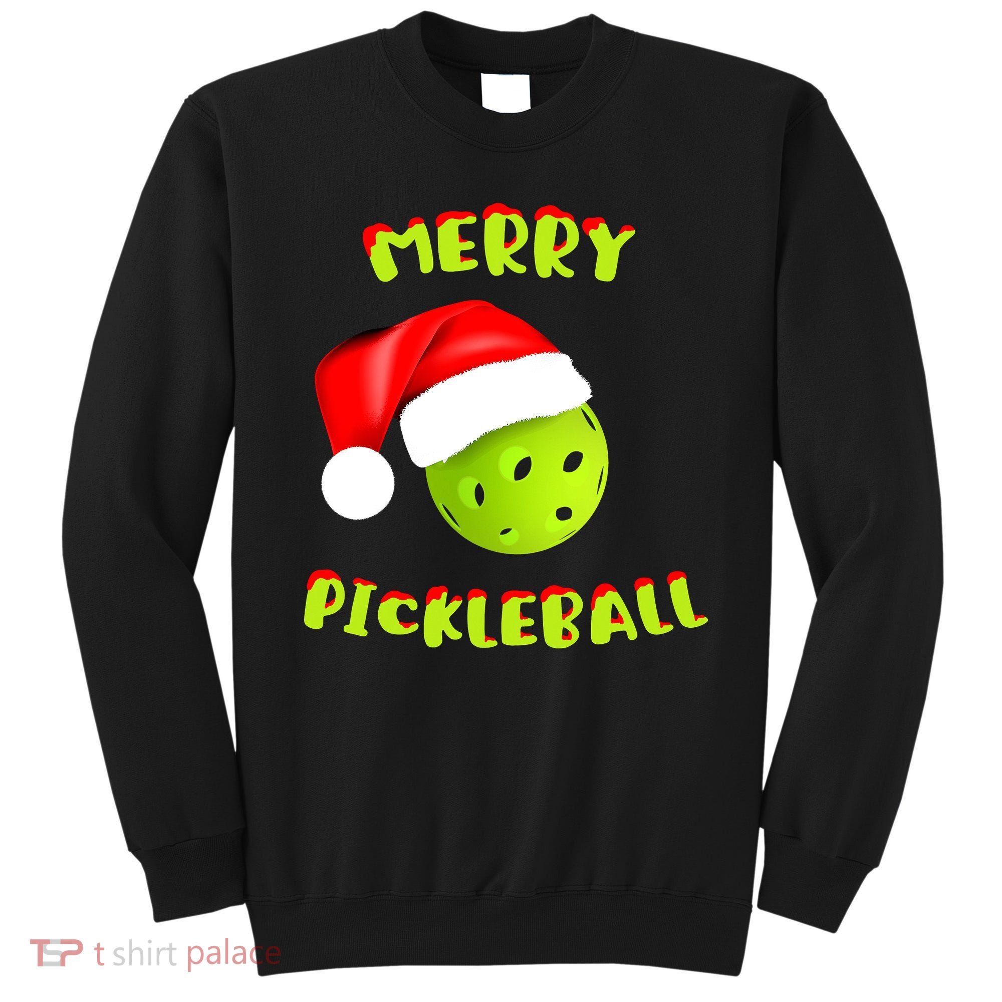 Christmas Pickleball Santa Hat Pickleball Player Winter Dink Sweatshirt