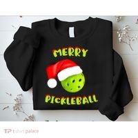 Christmas Pickleball Santa Hat Pickleball Player Winter Dink Sweatshirt thumb 2