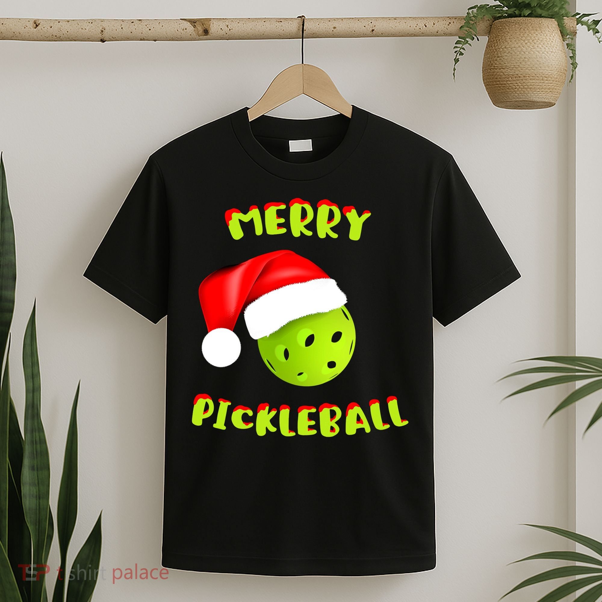 Christmas Pickleball Santa Hat Pickleball Player Winter Dink T-Shirt