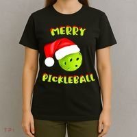 Christmas Pickleball Santa Hat Pickleball Player Winter Dink T-Shirt thumb 4