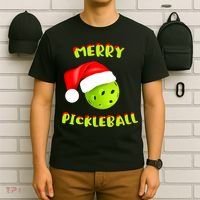 Christmas Pickleball Santa Hat Pickleball Player Winter Dink T-Shirt thumb 6