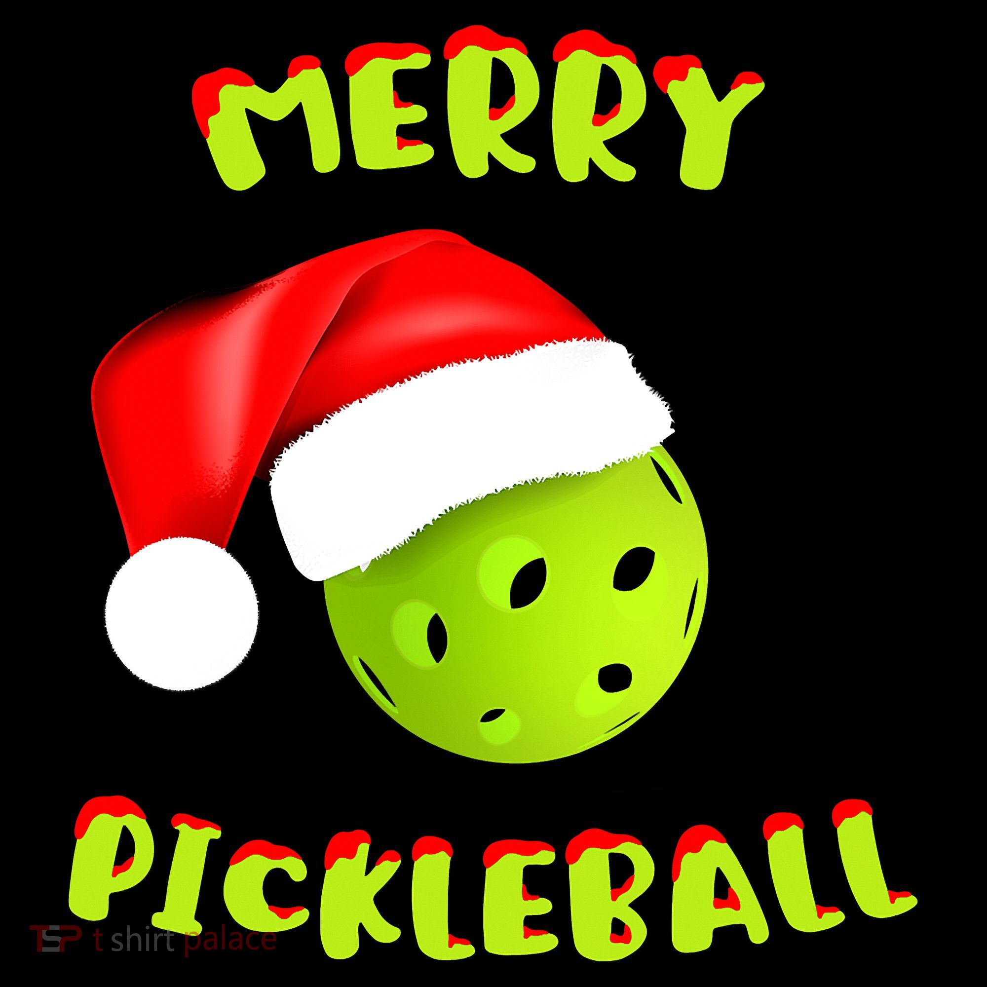 Christmas Pickleball Santa Hat Pickleball Player Winter Dink T-Shirt