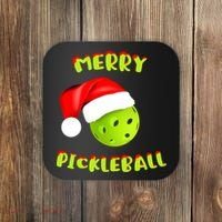 Christmas Pickleball Santa Hat Pickleball Player Winter Dink Coaster thumb 0