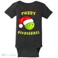 Christmas Pickleball Santa Hat Pickleball Player Winter Dink Baby Bodysuit thumb 0