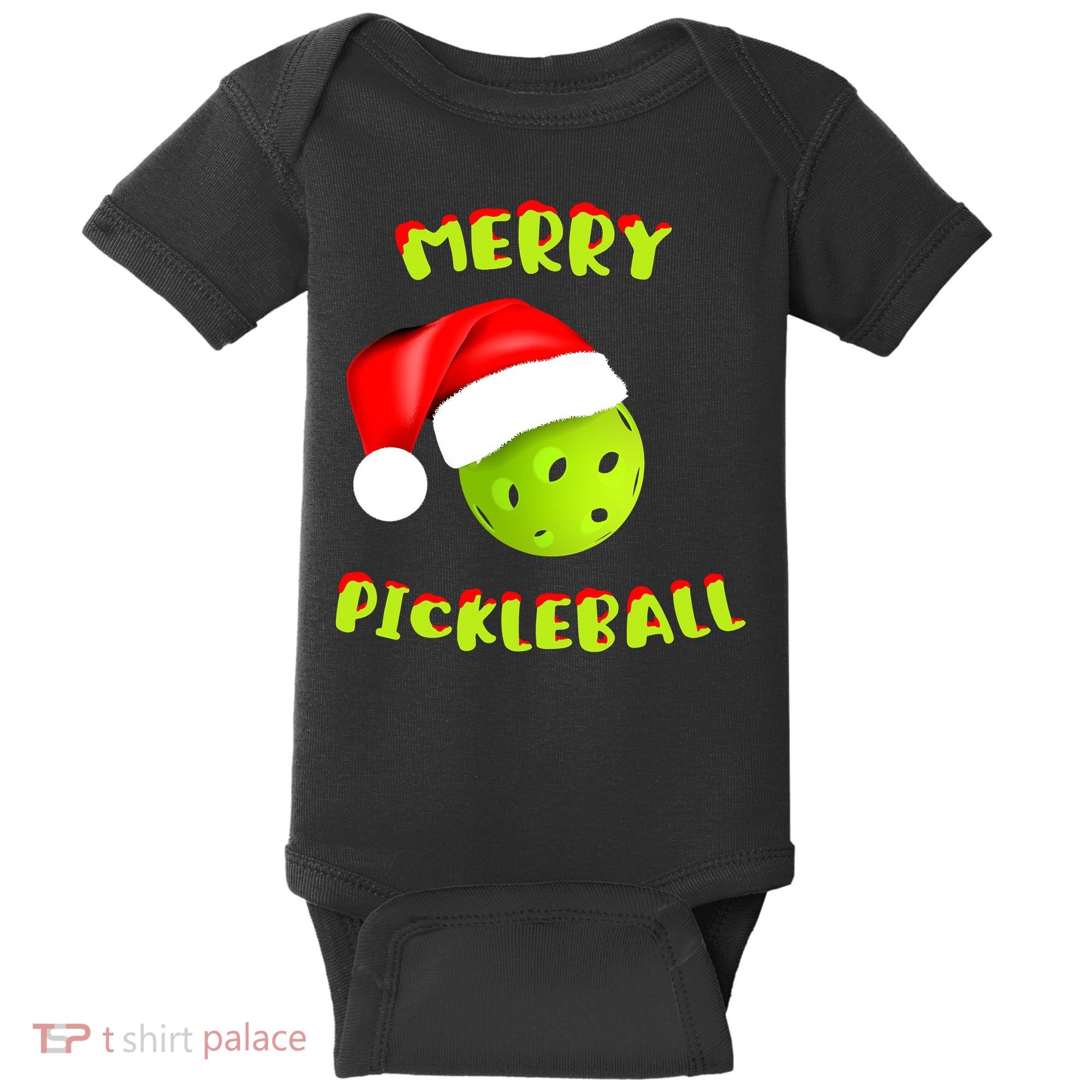 Christmas Pickleball Santa Hat Pickleball Player Winter Dink Baby Bodysuit