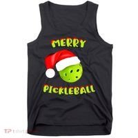 Christmas Pickleball Santa Hat Pickleball Player Winter Dink Tank Top thumb 0