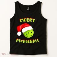 Christmas Pickleball Santa Hat Pickleball Player Winter Dink Tank Top thumb 2