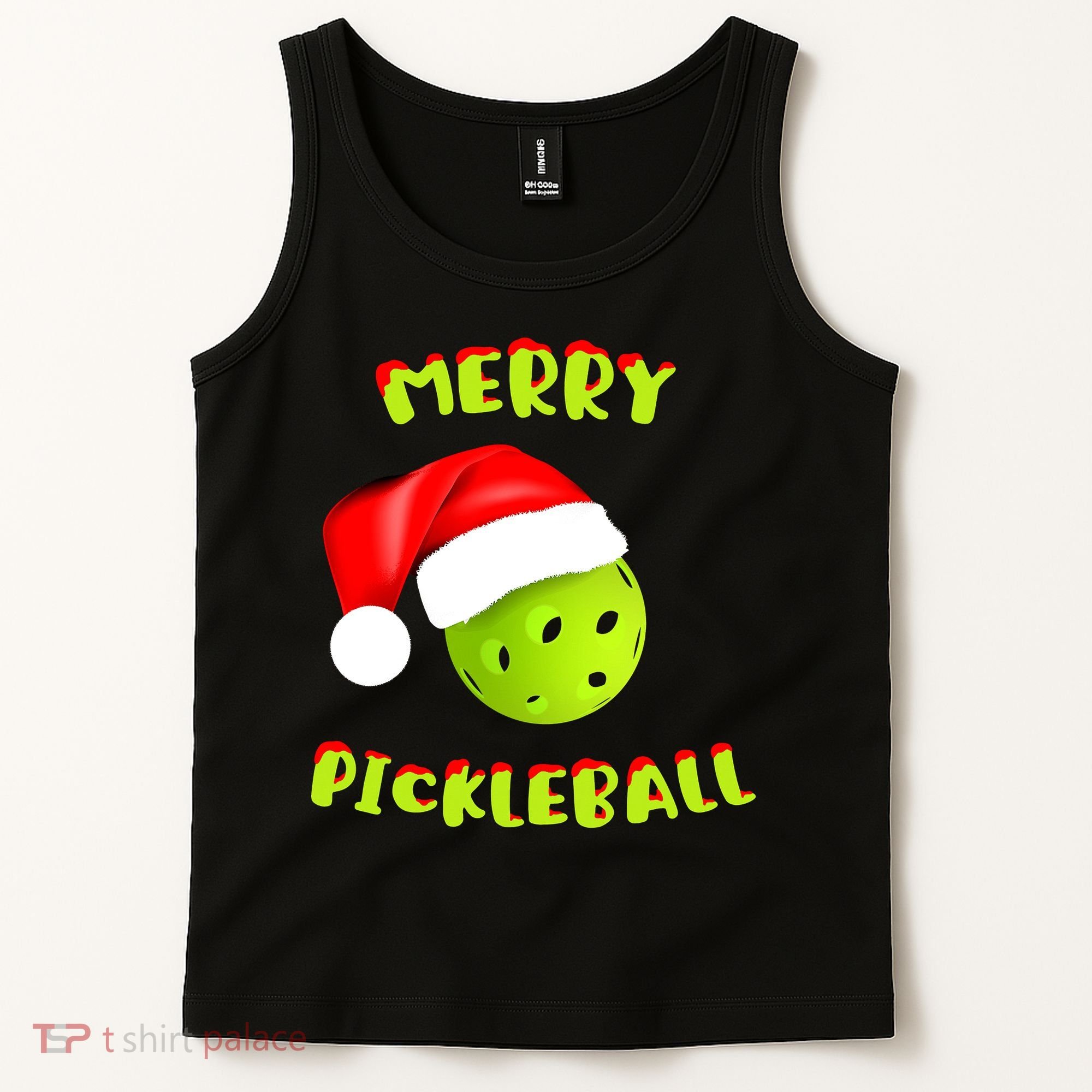 Christmas Pickleball Santa Hat Pickleball Player Winter Dink Tank Top