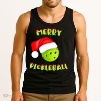 Christmas Pickleball Santa Hat Pickleball Player Winter Dink Tank Top thumb 3