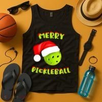 Christmas Pickleball Santa Hat Pickleball Player Winter Dink Tank Top thumb 4