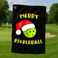 Christmas Pickleball Santa Hat Pickleball Player Winter Dink Golf Towel thumb 1