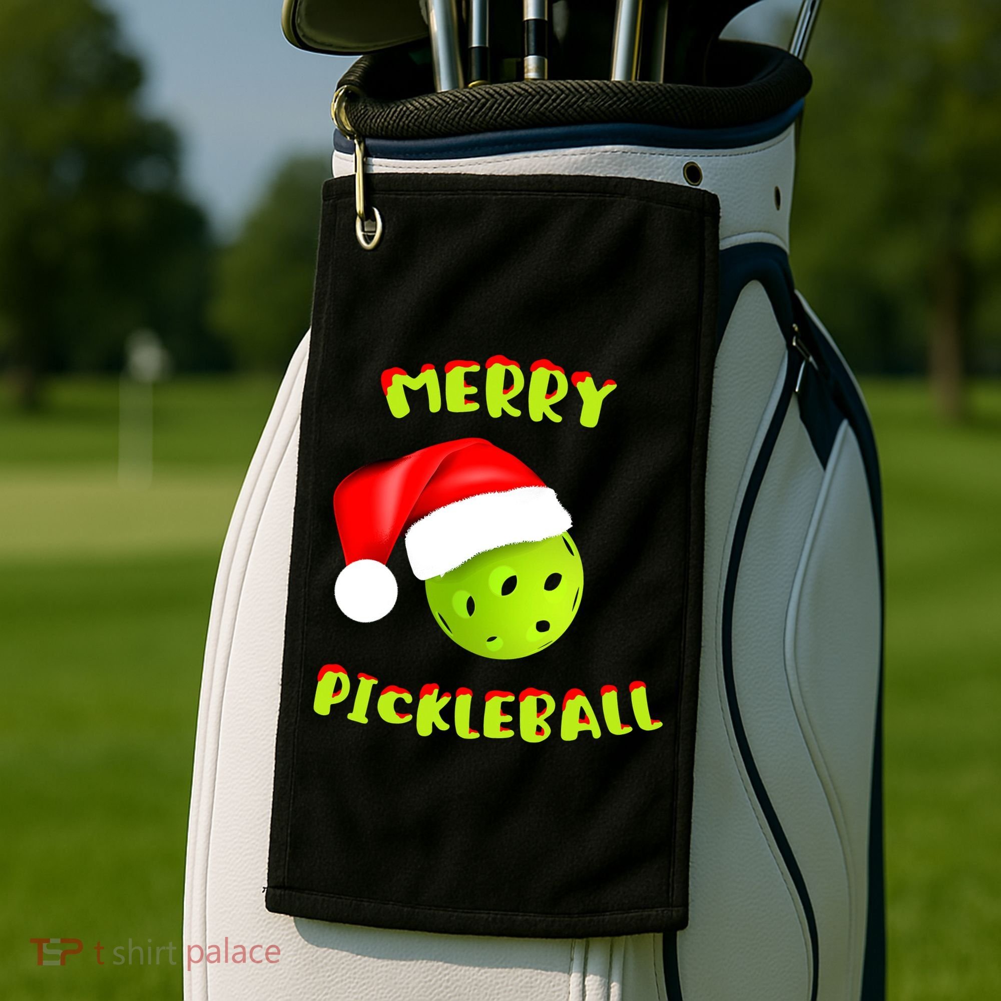 Christmas Pickleball Santa Hat Pickleball Player Winter Dink Golf Towel