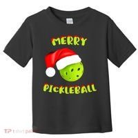 Christmas Pickleball Santa Hat Pickleball Player Winter Dink Toddler T-Shirt thumb 0