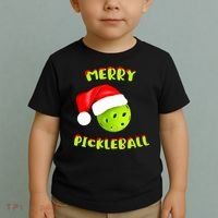 Christmas Pickleball Santa Hat Pickleball Player Winter Dink Toddler T-Shirt thumb 2