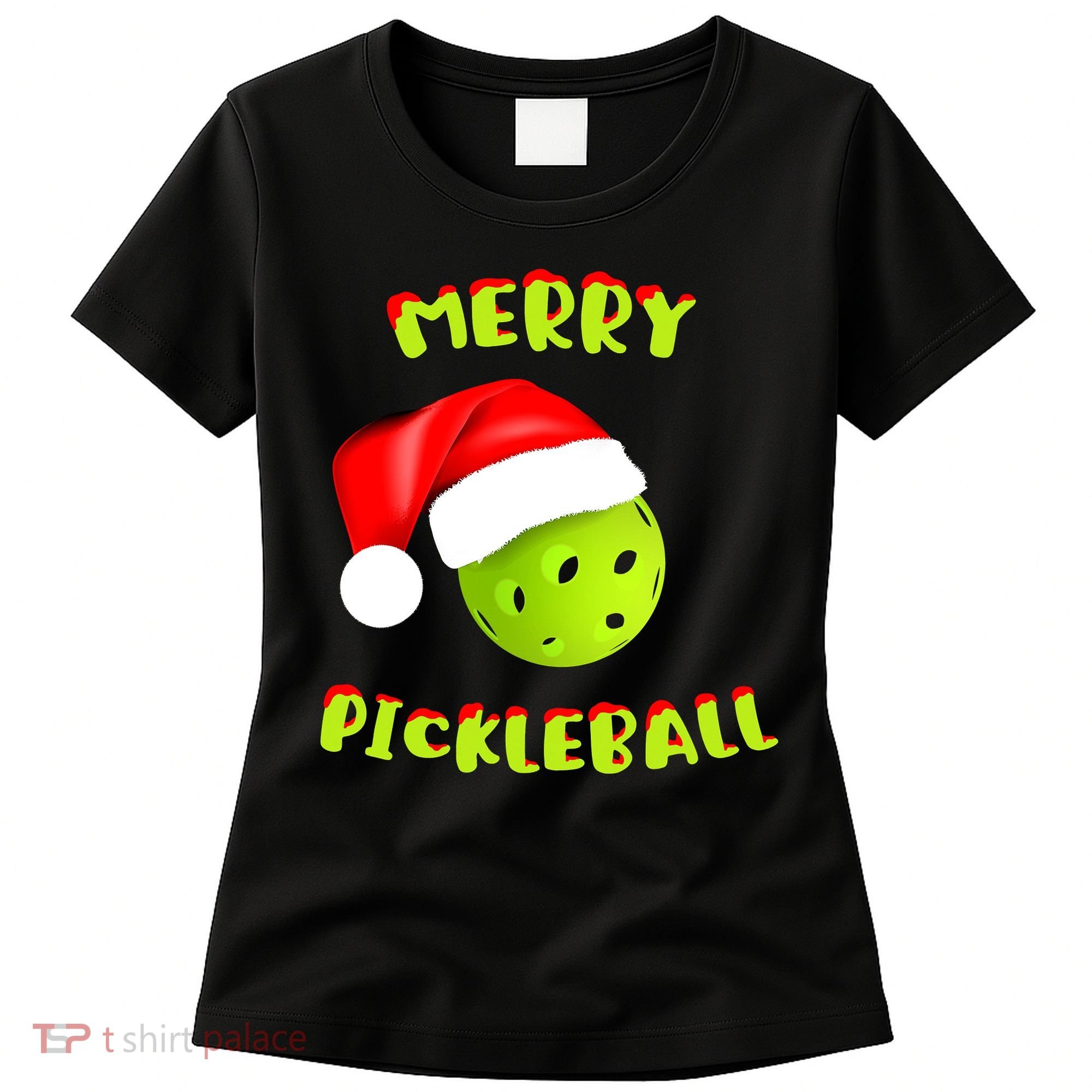 Christmas Pickleball Santa Hat Pickleball Player Winter Dink Women's T-Shirt