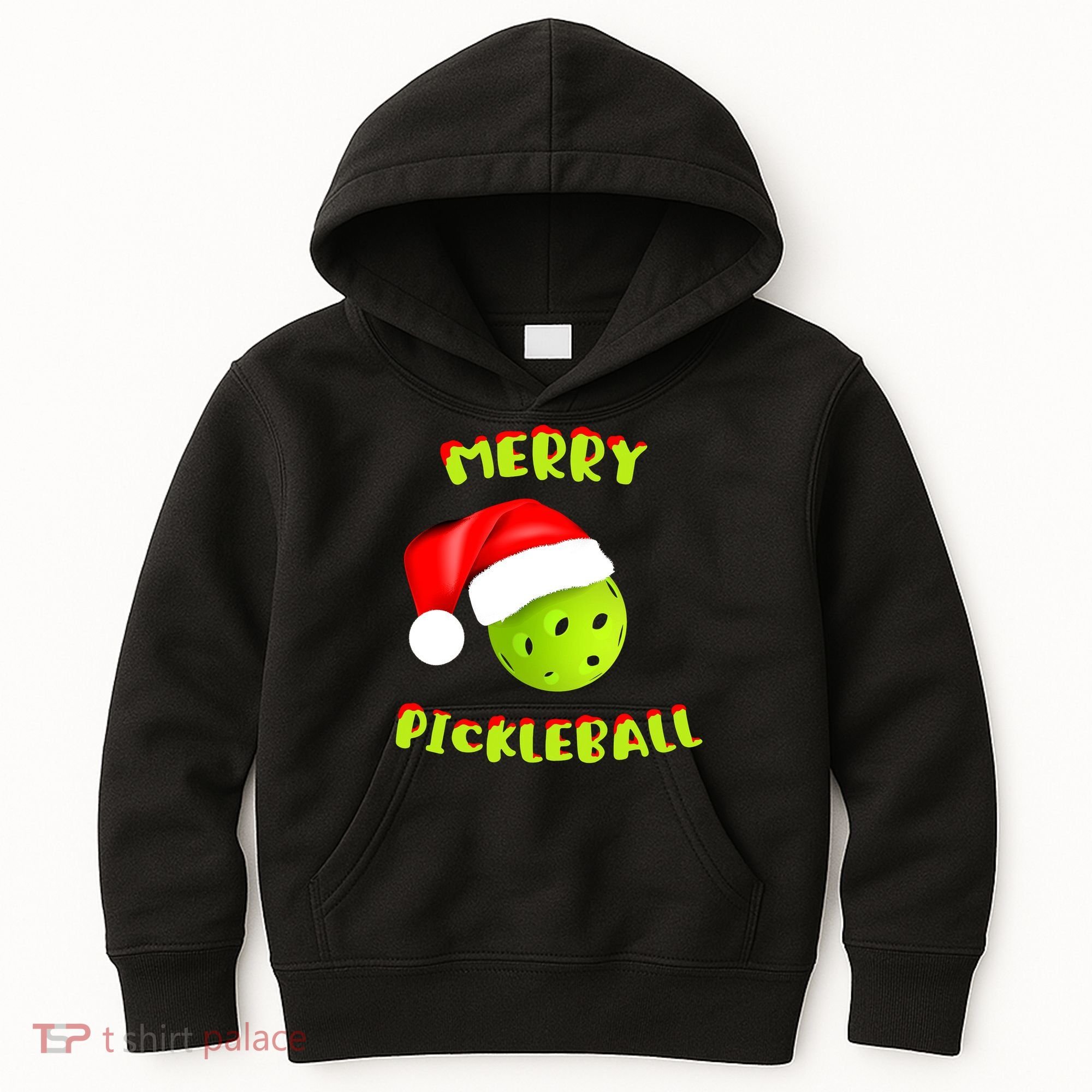 Christmas Pickleball Santa Hat Pickleball Player Winter Dink Kids Hoodie