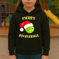 Christmas Pickleball Santa Hat Pickleball Player Winter Dink Kids Hoodie thumb 3