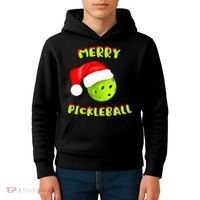 Christmas Pickleball Santa Hat Pickleball Player Winter Dink Kids Hoodie thumb 4
