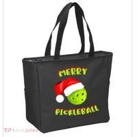 Christmas Pickleball Santa Hat Pickleball Player Winter Dink Tote Bag thumb 2
