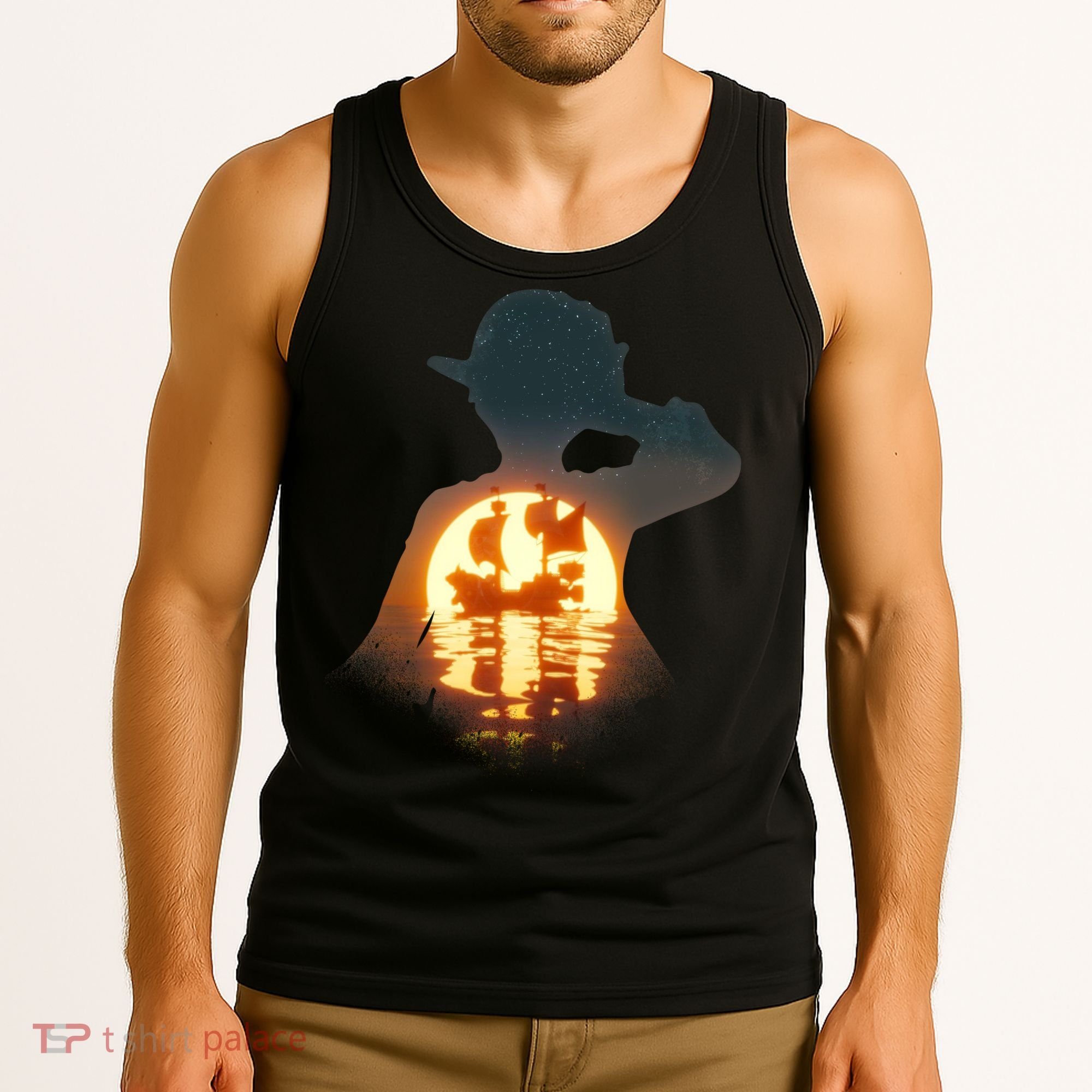 Cool Pirate Sunset Sunrise Tank Top