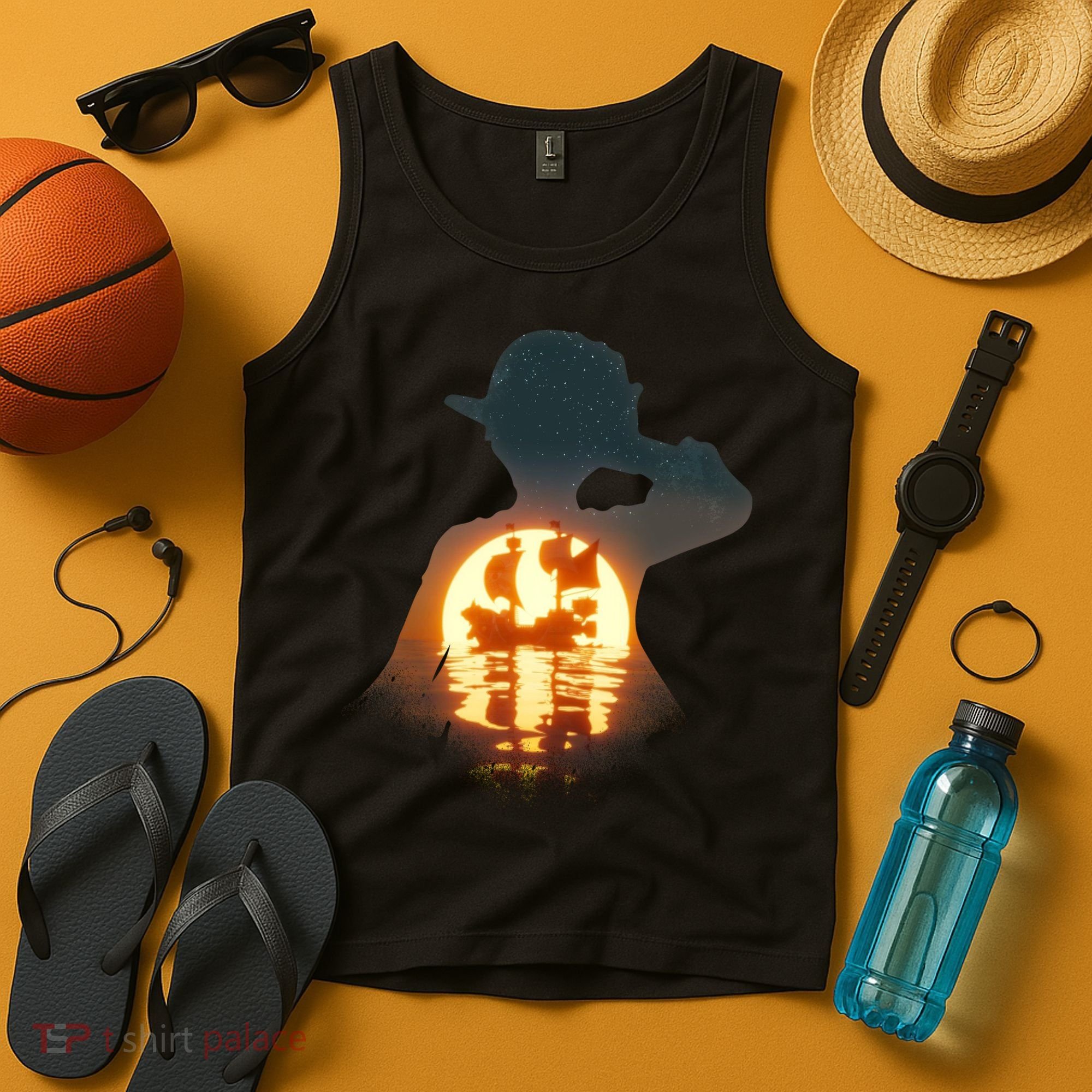 Cool Pirate Sunset Sunrise Tank Top